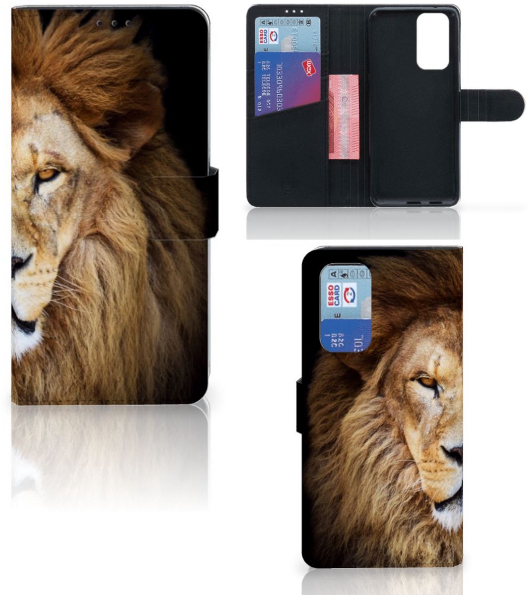 OnePlus 9 Pro Telefoonhoesje met Pasjes Leeuw