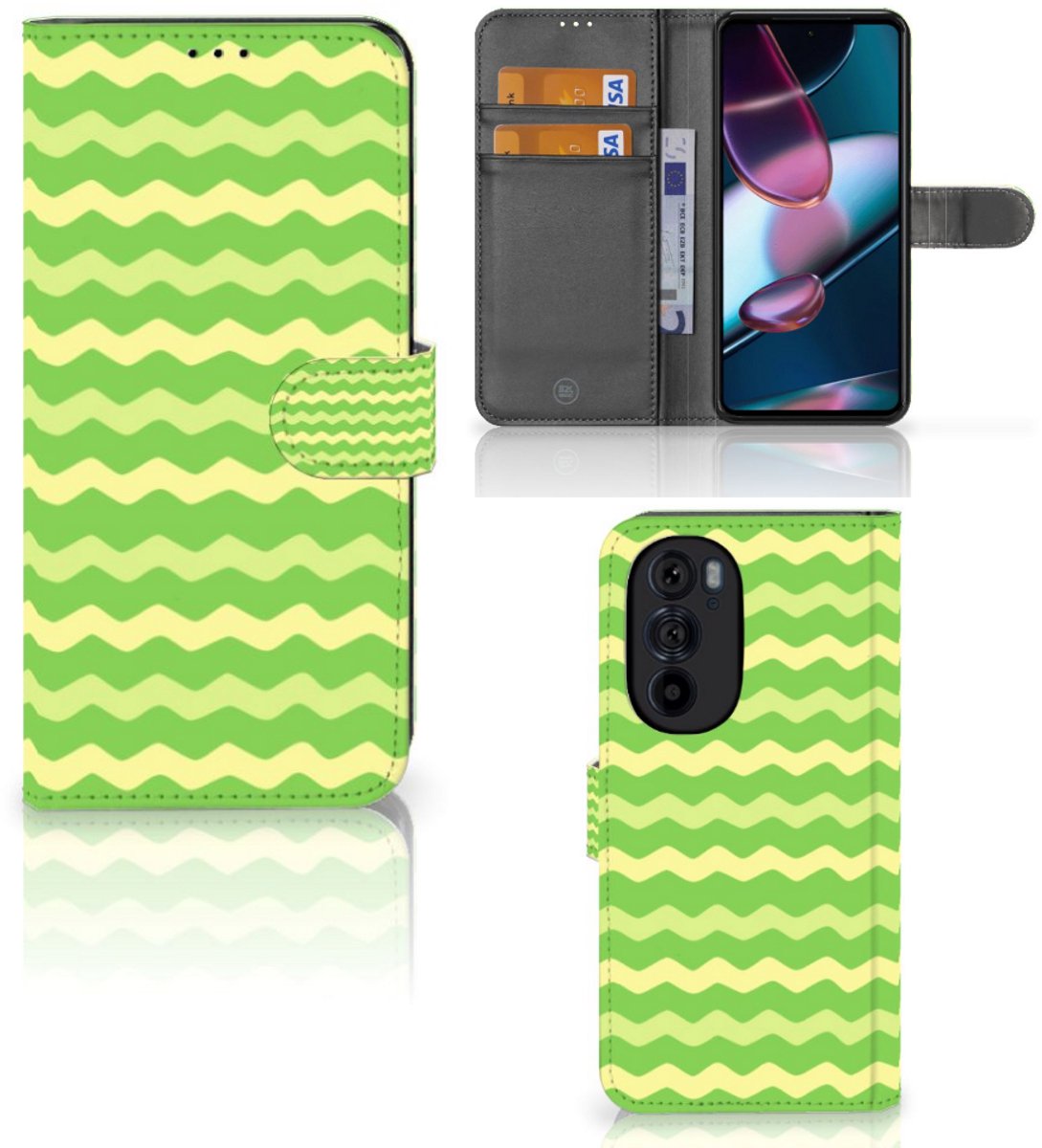 Motorola Edge 30 Pro Telefoon Hoesje Waves Green