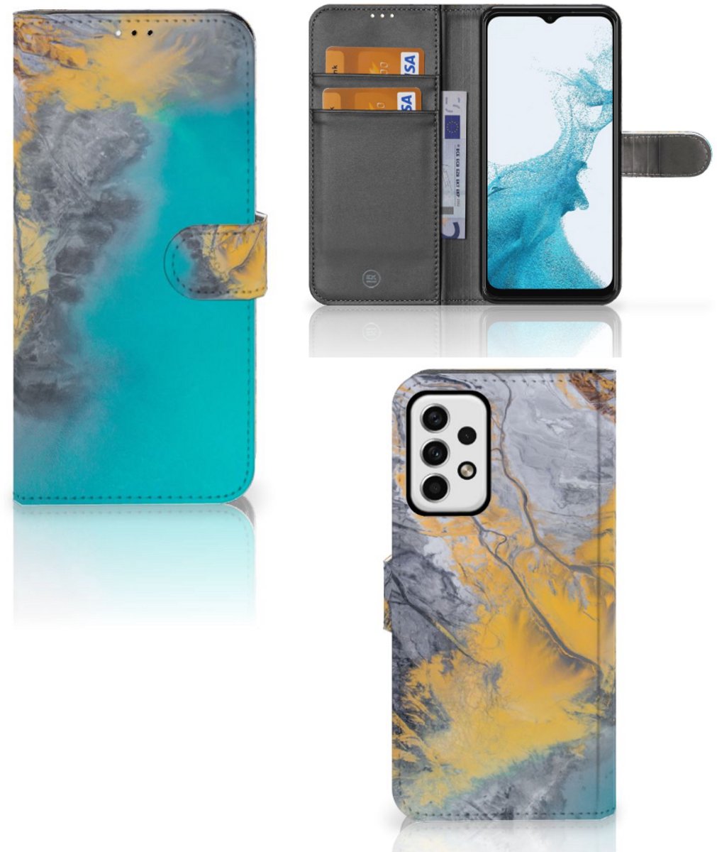 Samsung Galaxy A23 Bookcase Marble Blue Gold