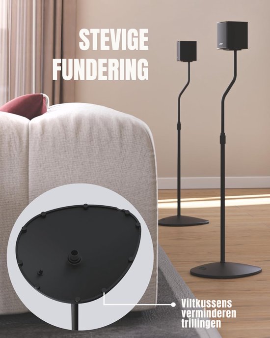REN® Luidspreker Standaard - Standaard - Luidsprekerstandaard - Zwart - 97cm x 20cm x 97cm van ren — afbeelding 3