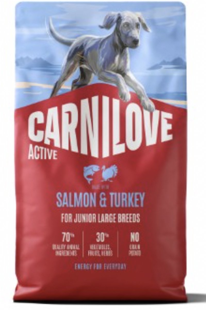 Carnilove Carnilov Active Dog Dry Made with Salmon & Turkey for Junior Large Breeds 4 kg
