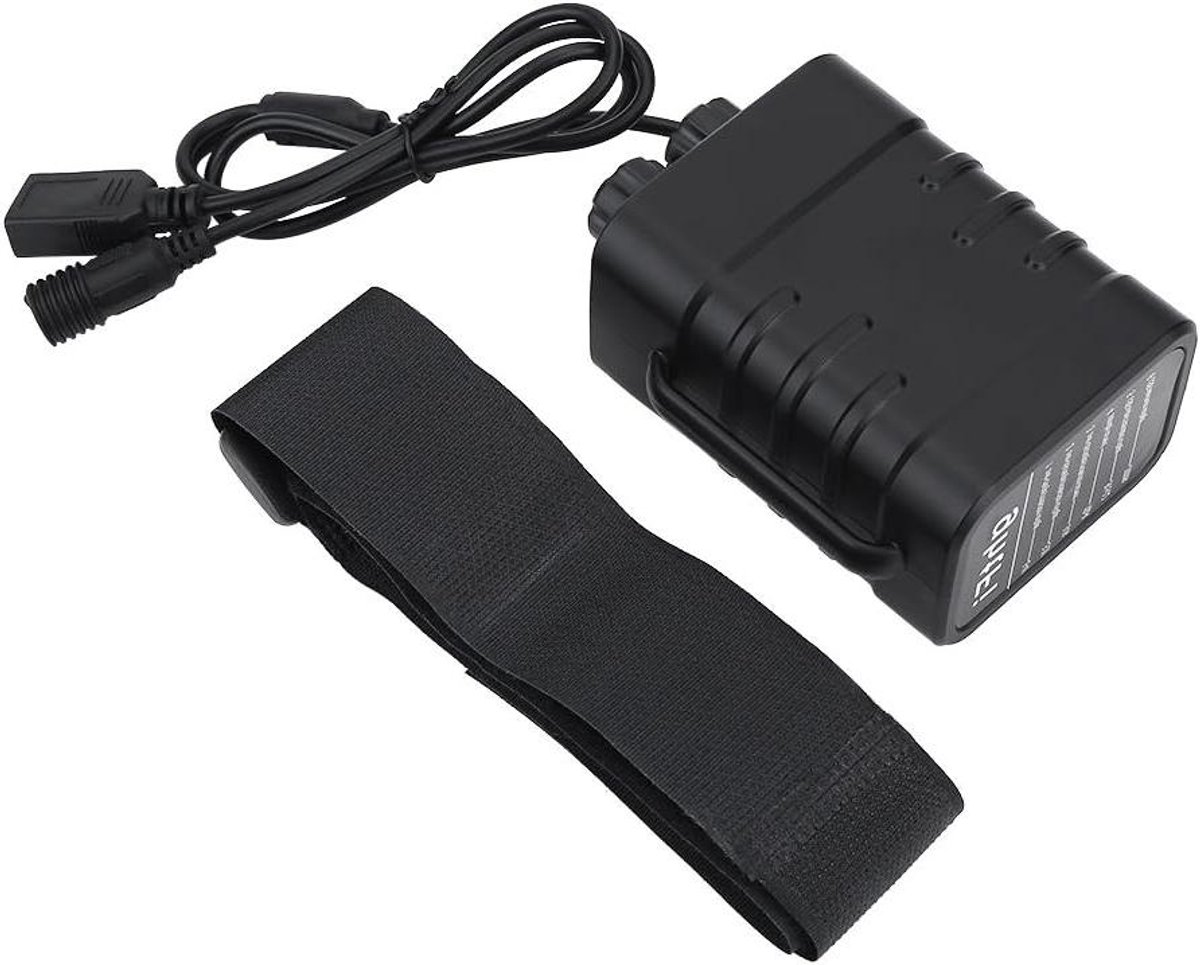 Batterijvak Waterdicht - Accubox Fietslamp - Fietsverlichting Opladen - XP7 Waterdichtheid - 11.5 x 8 x 5.7 cm - Zwart