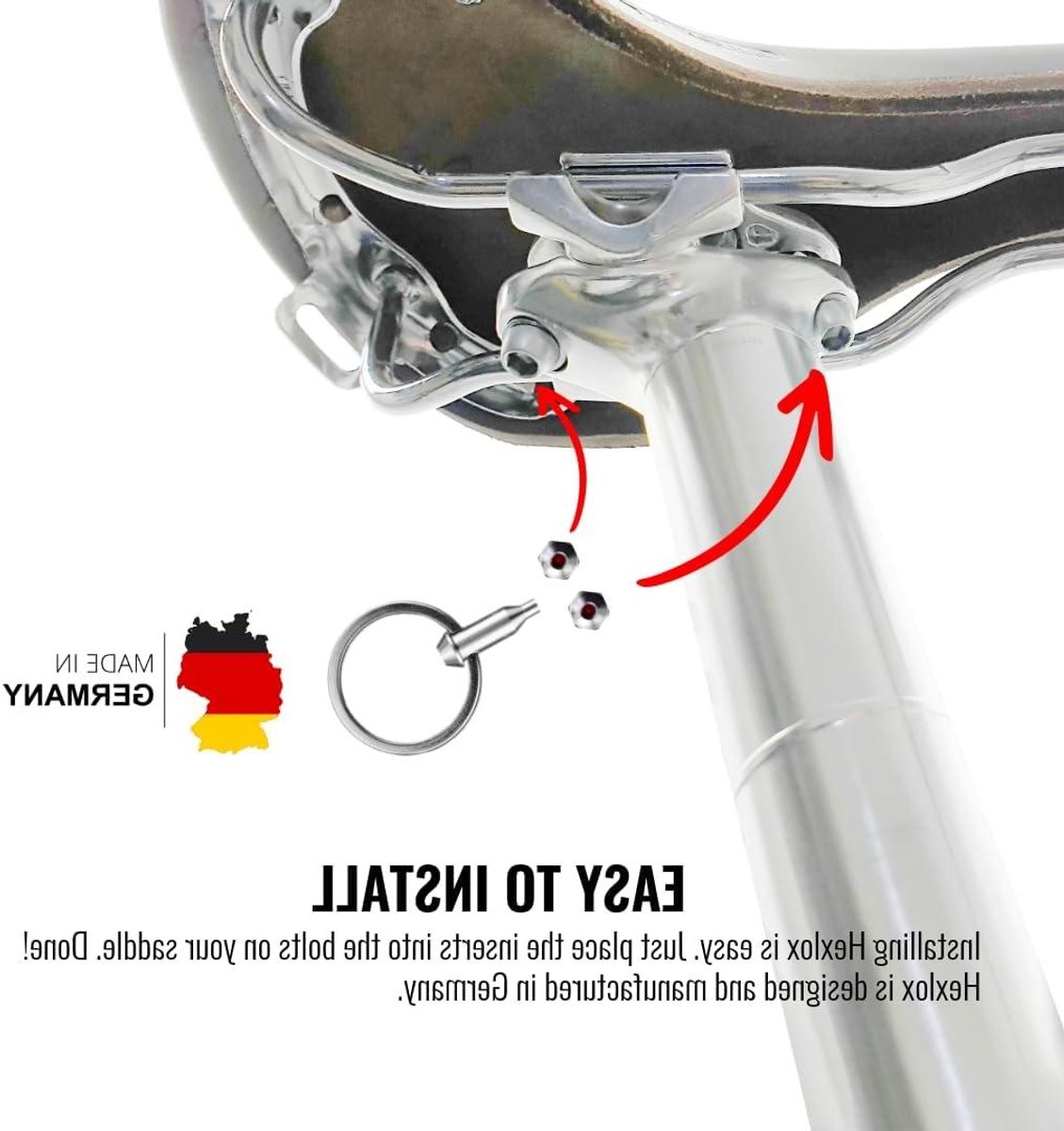 Zadel Beveiligingsset - Fietsdiefstal Preventie - Zadel Beschermen - Roestvrij Staal - 2 x 4 mm - Zilver