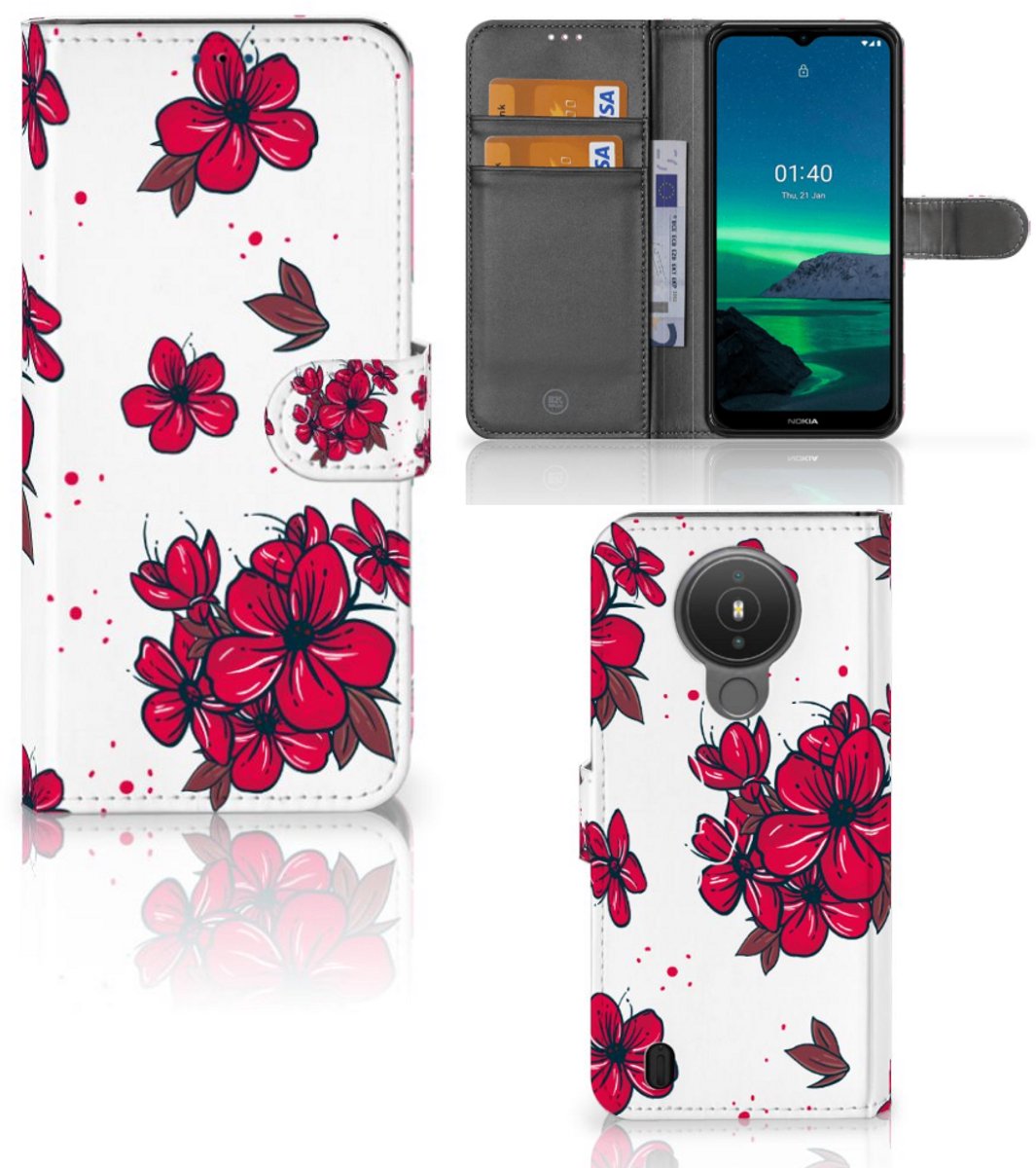 Nokia 1.4 Hoesje Blossom Red