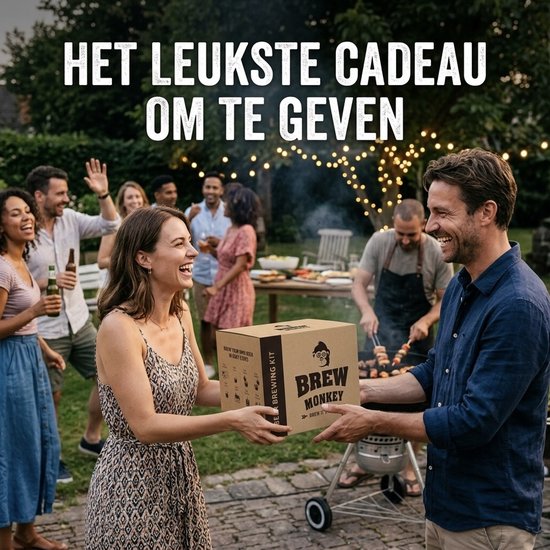 Brew Monkey Basis Blond - Bierbrouwpakket - Zelf Bier Brouwen Bierpakket - Gadgets Mannen - Vaderdagcadeau - Verjaardagscadeau voor Mannen - Origineel bier Cadeau - Verjaardag cadeau