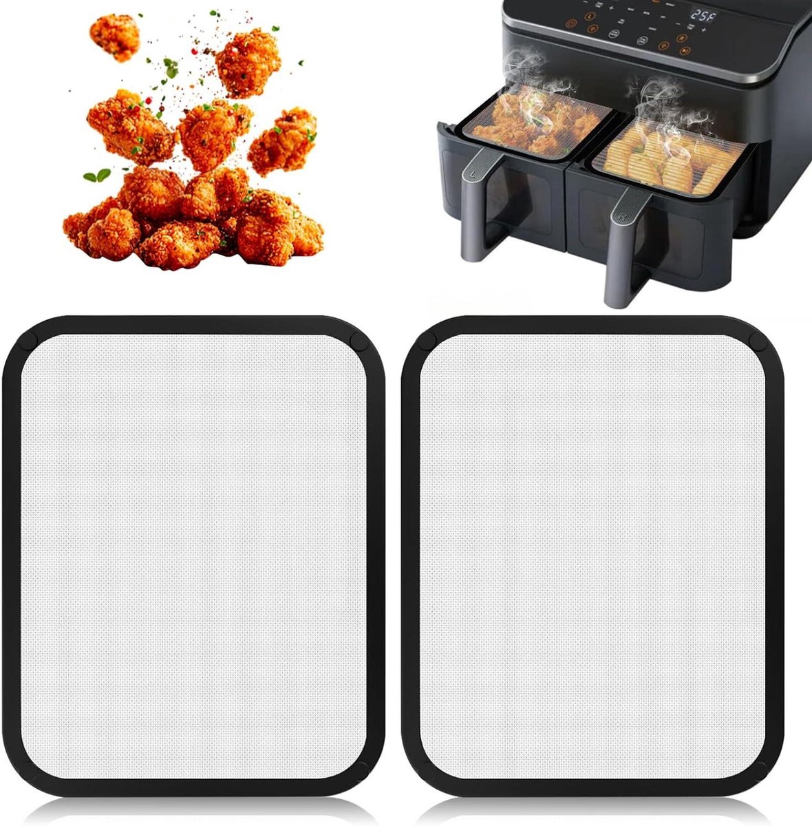 Airfryer Bescherming - Vetvanger Netten - Airfryer Schoonhouden - Magnetische Bevestiging - 2 Stuks