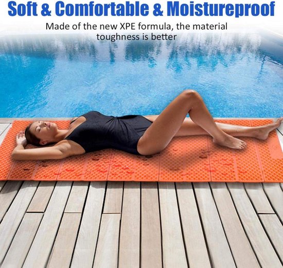 Opvouwbaar Slaapmatje - Kampeer Mat - Outdoor Activiteiten - Ultralicht & Waterdicht - 192 x 56 cm - Oranje — afbeelding 4