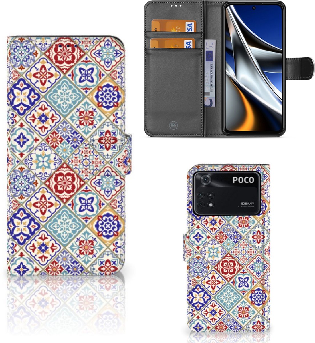 Xiaomi Poco X4 Pro 5G Bookcase Tiles Color