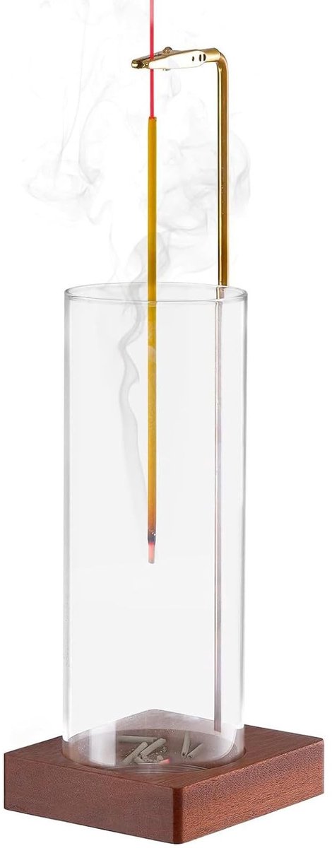 Cosensi - Houten Wierookhouder - Multifunctionele Incense Stick Holder - Bruin - Anti-Ash Design - Ideaal voor Yoga en Meditatie