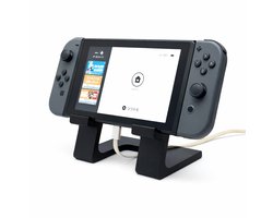 Nintendo Switch 1 & 2 Standaard – Stevige Gaming Houder voor Switch 2 & Switch OLED – Oplaadbare Stand met Kabelopening – Bureau & Tafel Houder – Compact & Stabiel Design – Zwart