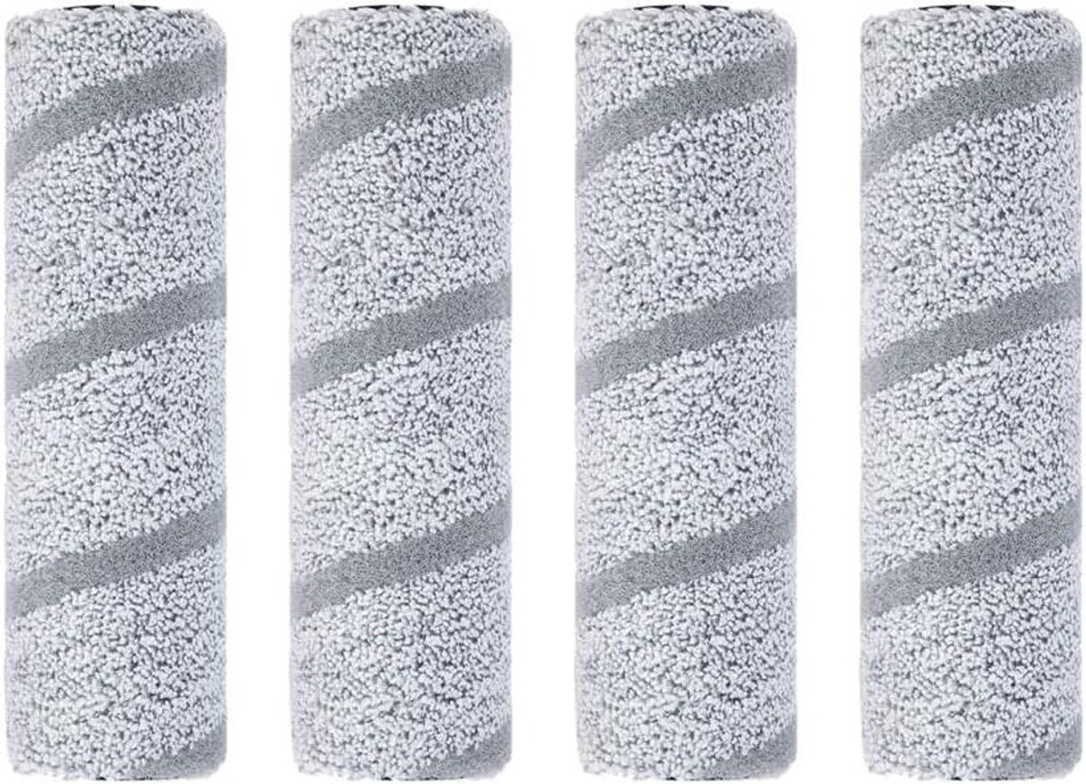 Wasbare Moprollers - Reinigingsrollers - Robotstofzuiger Onderhoud - Hoge Dichtheid Nylon - 4 stuks - Grijs