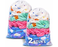 BOTC Waszakken - 60*90cm Waszak Groot - Set van 2 - Waszak Wasmachine - Laundry bag - Waszakken -Wit