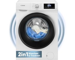 Bomann WAT 7186 Was-droogcombinatie - 8 kg Wassen - 5 kg Drogen - 1400 tpm - Inverter Motor - Stoomfunctie - Wit