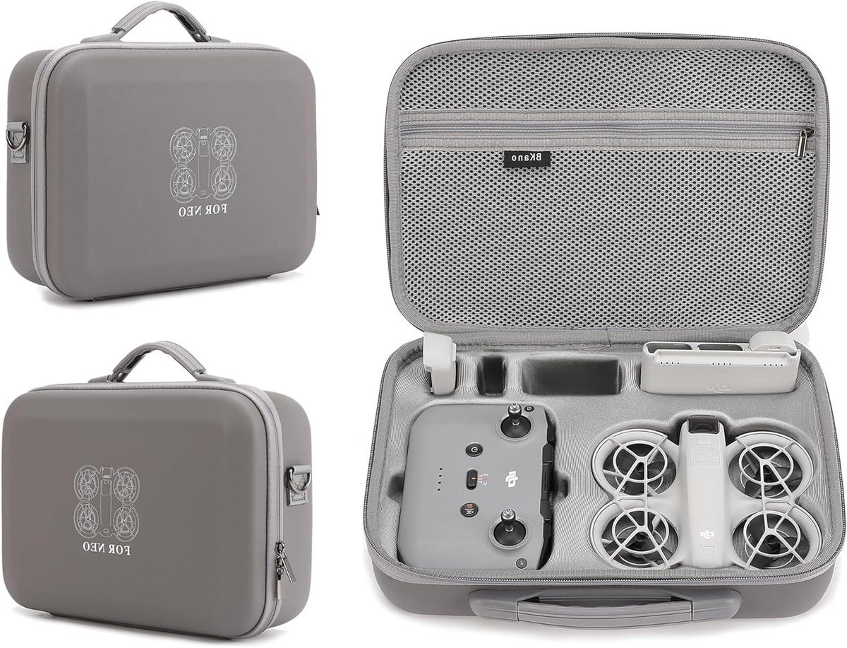 Draagbare Drone Tas - Reis Koffer - Drone Transport - Op Maat Gemaakt - 31x21x9cm - Grijs