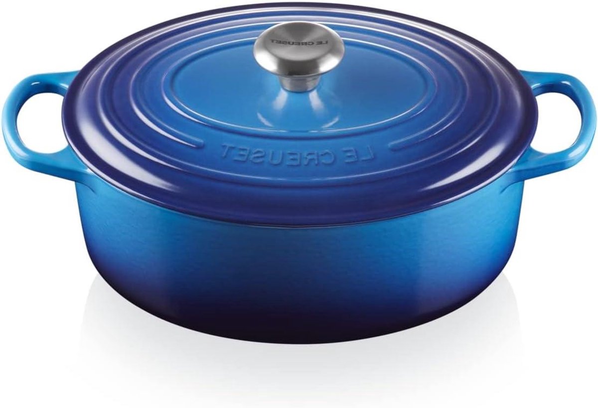 Gietijzeren Braadpan - Ovenschaal Stoofpan - Langzaam Garen - Gelijkmatige Warmteverdeling - 29 cm - Azure