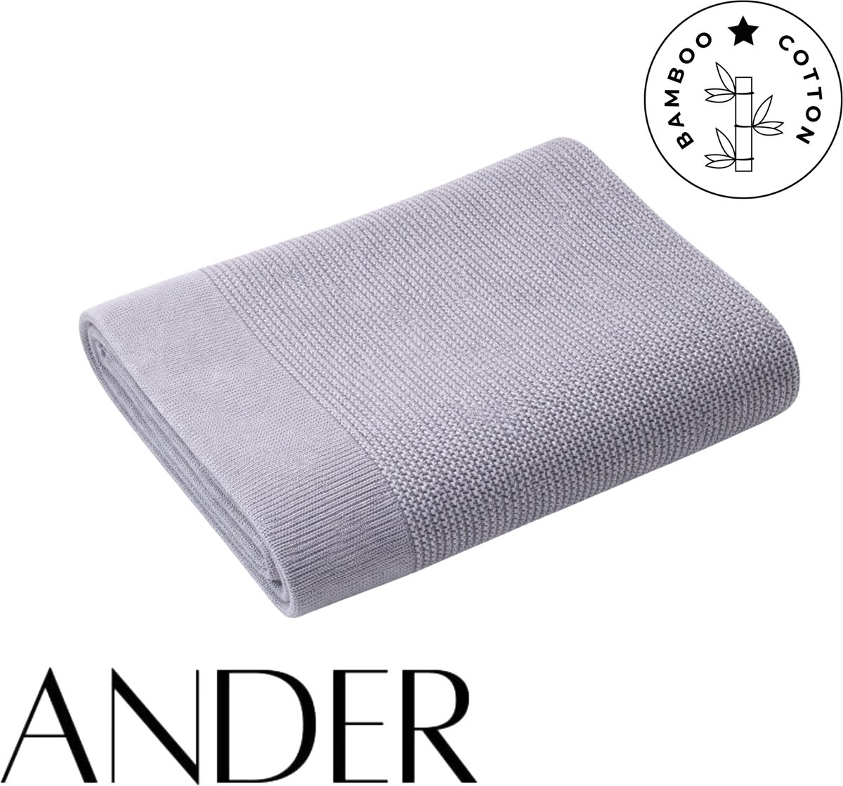 ANDER™ Bamboe Babydeken 75x100 cm Blauw – 100% bamboo zachte Deken voor Baby