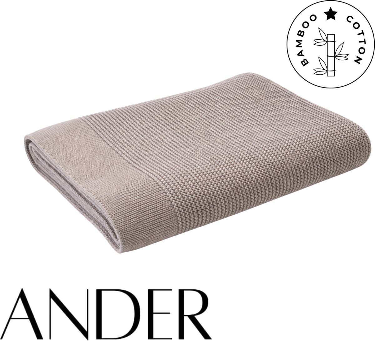 ANDER™ Bamboe Babydeken 75x100 cm Beige – 100% bamboo zachte Deken voor Baby
