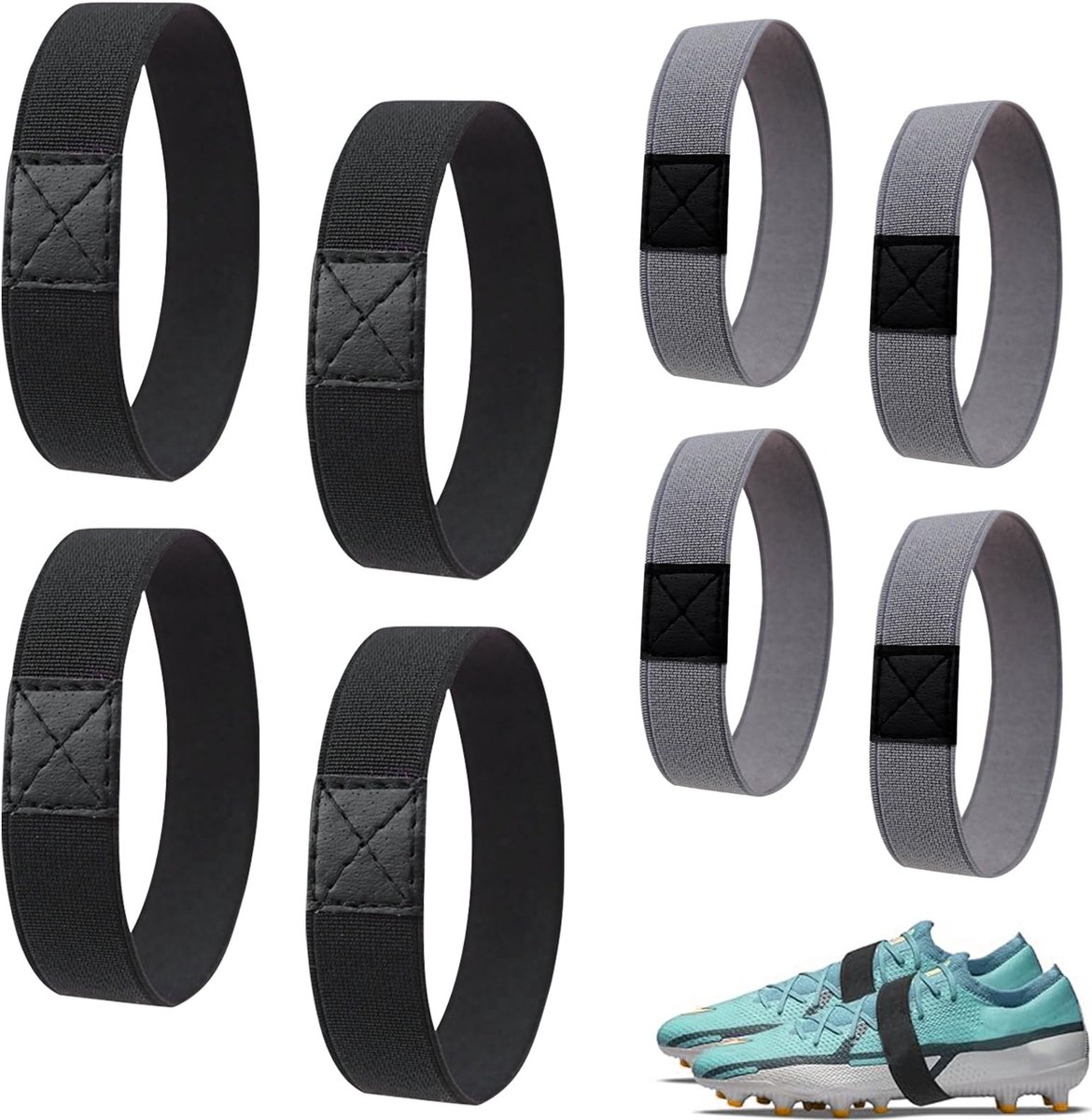 Allecto - - Sportschoenen Vetersluiting - Antislip Design - 25 cm - Universele Pasvorm - Voor Voetbal en Fitness - Donkergrijs en Zwart