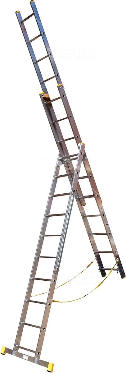 Trade Master Pro® 3-delige combinatieladder – trap, trede en vrijstaand | Aluminium | 150 kg draagvermogen | EN131 gecertificeerd | 3x10