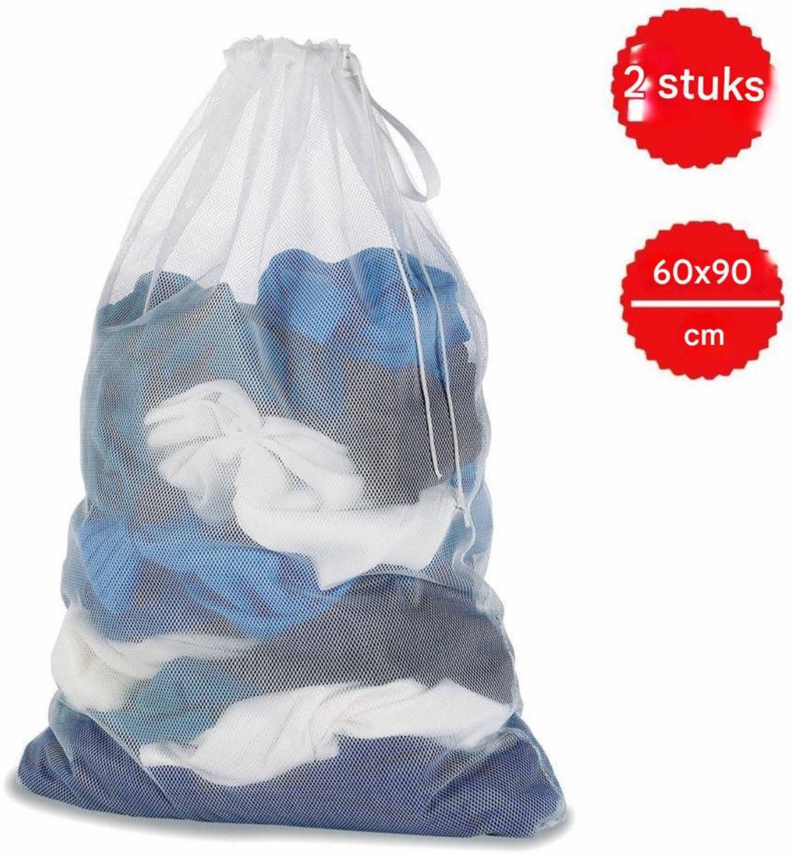 Wasnet - Wasmachinezak - 360° Bescherming - 2 Stuks - Wit