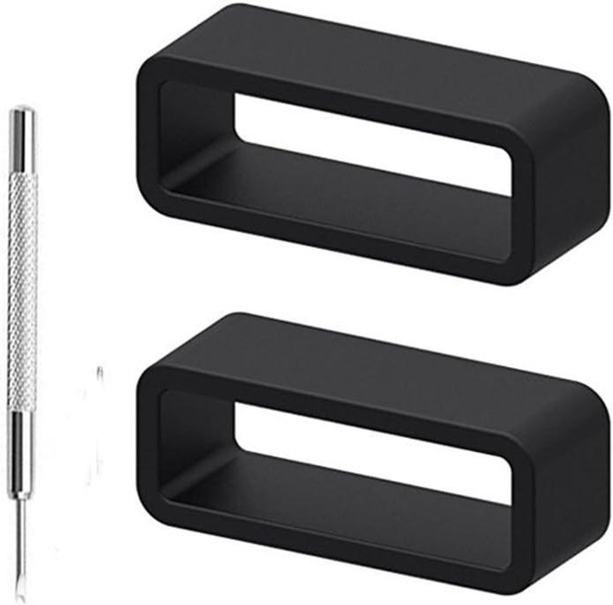 Horlogeband Lus - Vervangende Houder Ringen - Horlogeband Beveiligen - Duurzaam Rubber Materiaal - 25 mm - Zwart