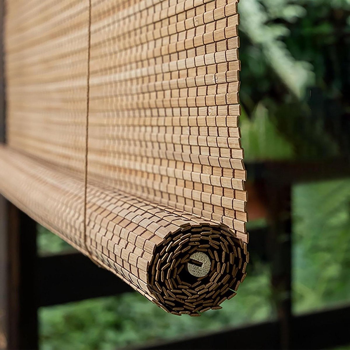 Bamboe Rolgordijnen - Natuurlijke Bamboe Jaloezieën - Privacy en Decoratie - Handgeweven Vintage Stijl - 65x180cm - Natuurlijk