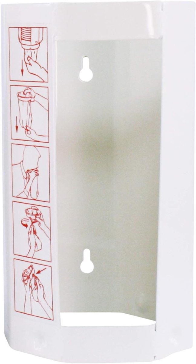 Opvangzak Dispenser - Spuugzak Houder - Hygiënisch Werken - Gepoedercoat Staal - 2 Maten - Wit