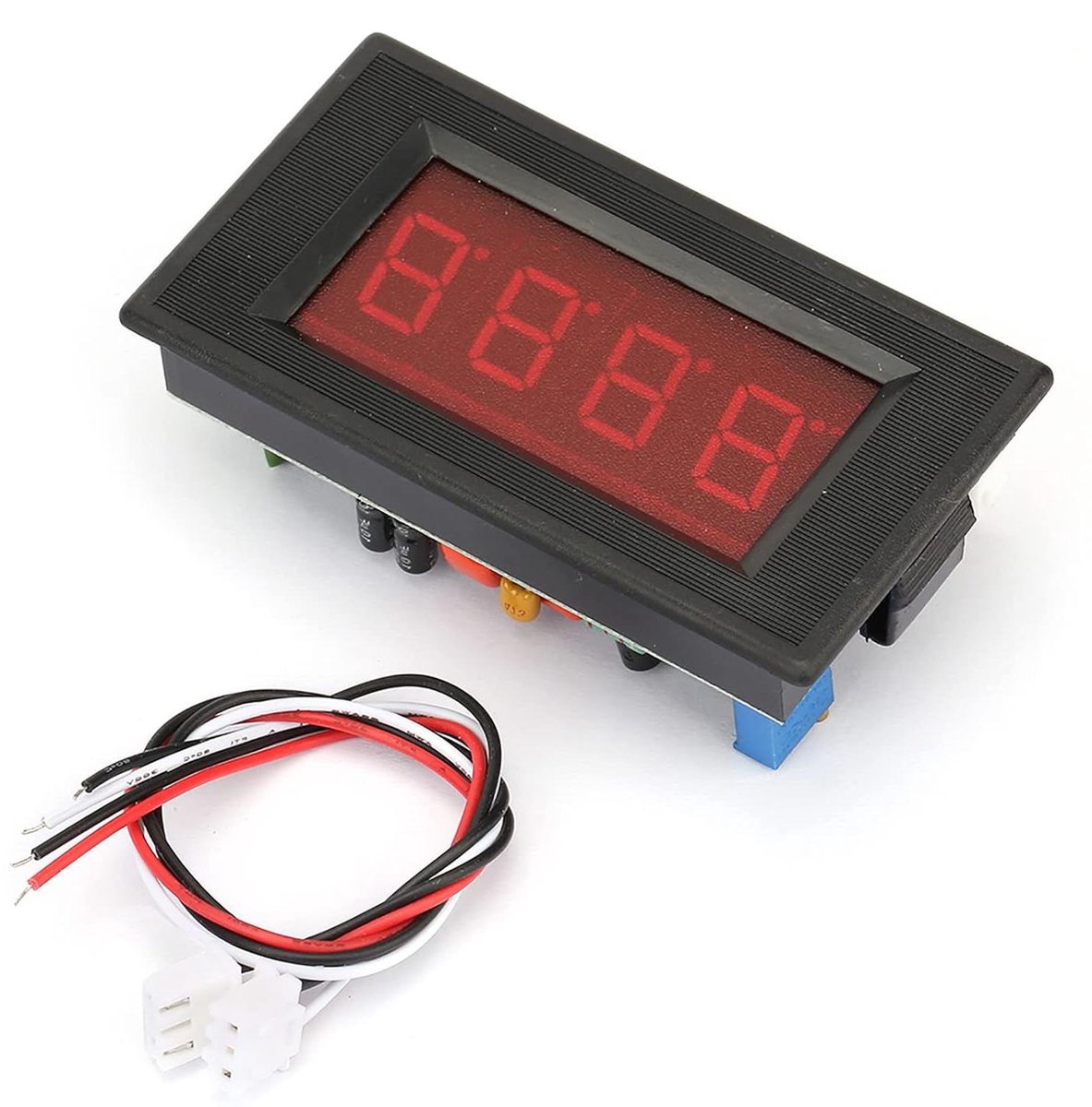 Digitale Voltmeter - Paneelmeter Spanning - Spanning Meten - Rood LED Display - 79x43x24mm - Zwart