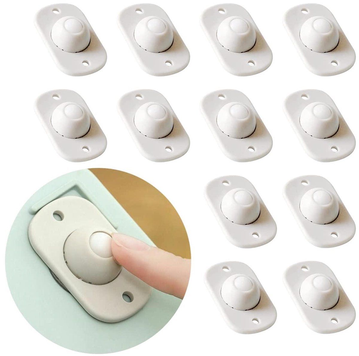 Kogelwielen Meubelwielen - Zwenkwielen Kleine Rolletjes - Meubels Verplaatsen - 360 Graden Draaibaar - 12 stuks - Wit