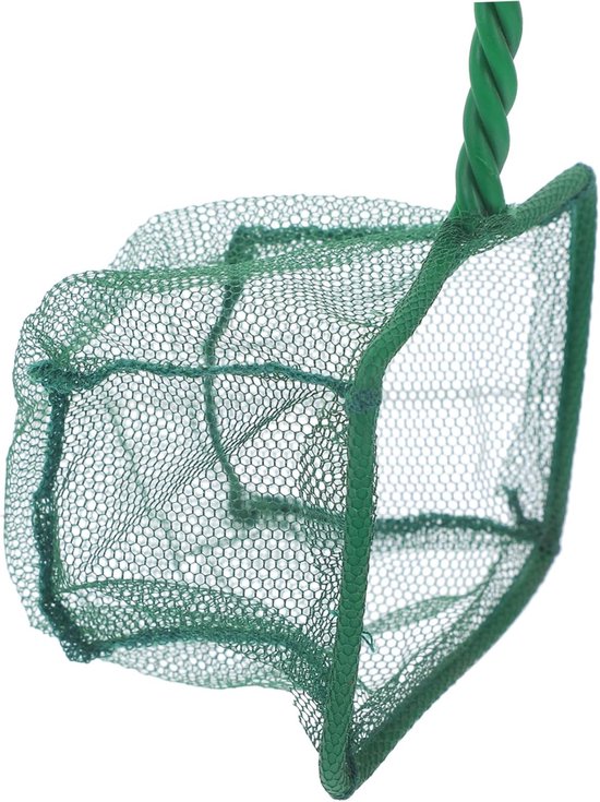 Aquarium Schepnet - Visnet Garnalennet - Vissen Vangen - Verstevigd Roestvrij Staal - 30x19.5cm - Groen — afbeelding 5