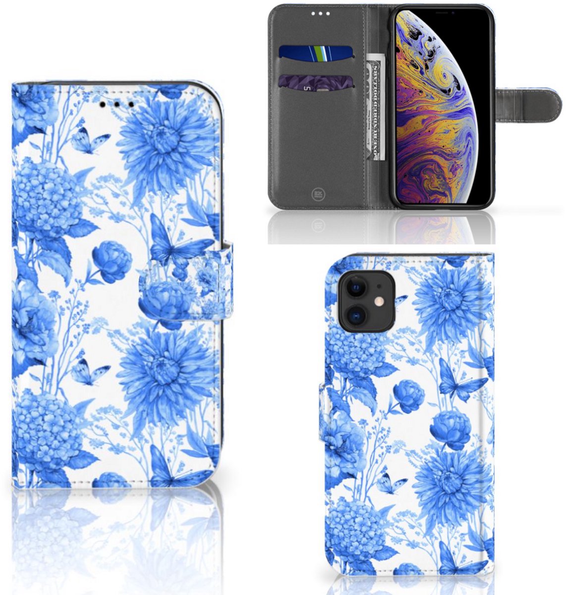 Hoesje voor Apple iPhone 11 Flowers Blue