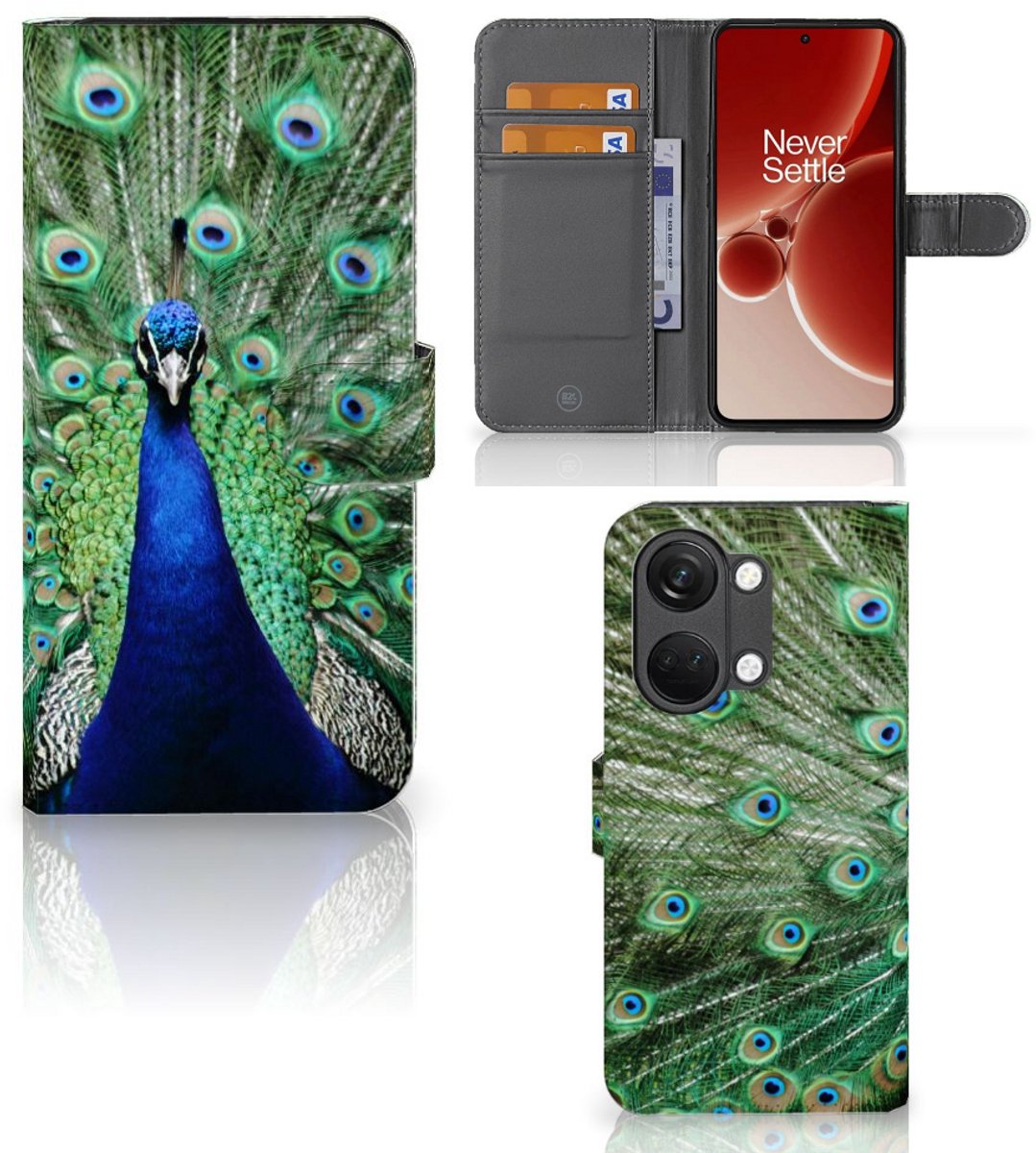 OnePlus Nord 3 Telefoonhoesje met Pasjes Pauw