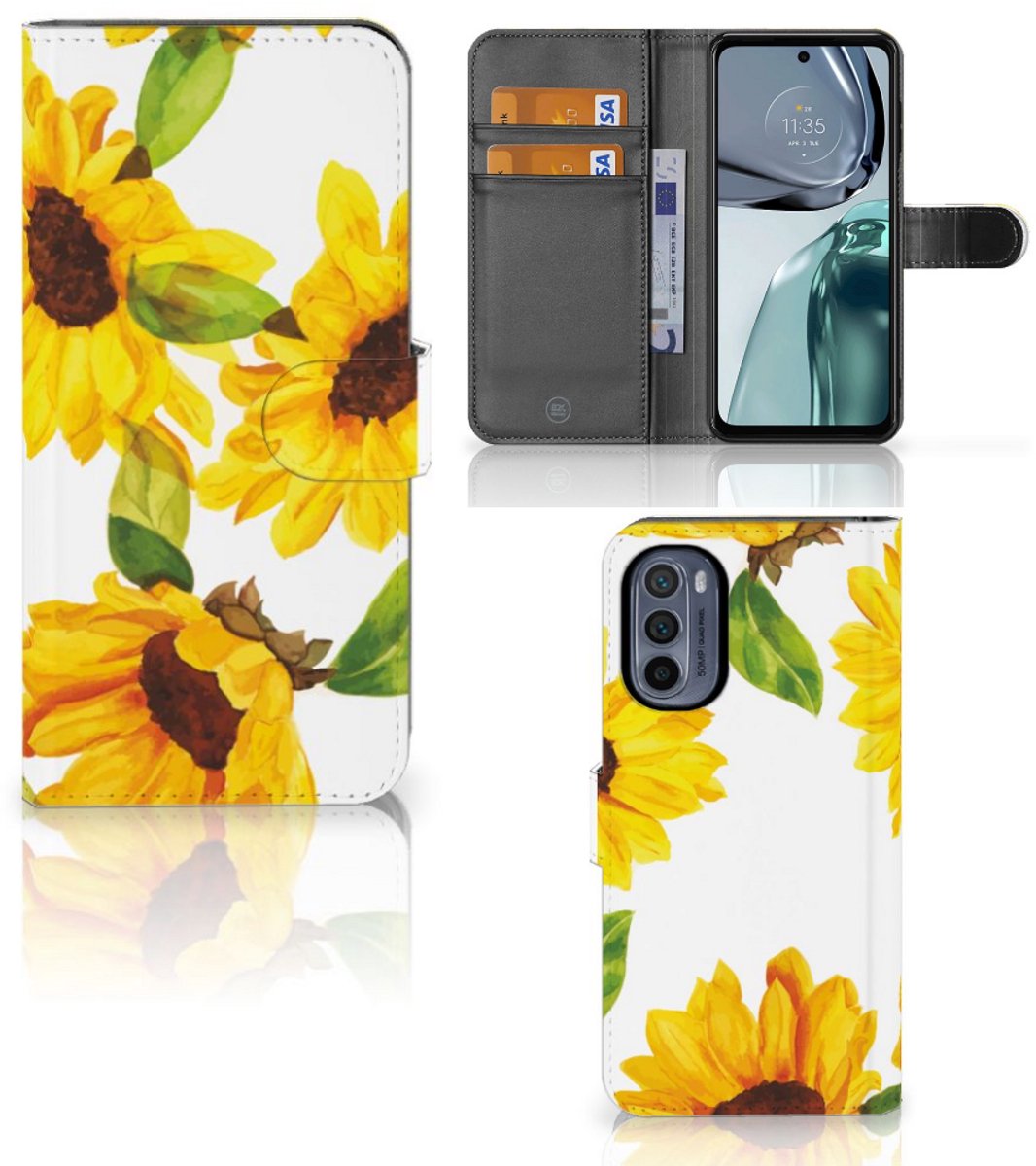 Hoesje voor Motorola Moto G62 5G Zonnebloemen