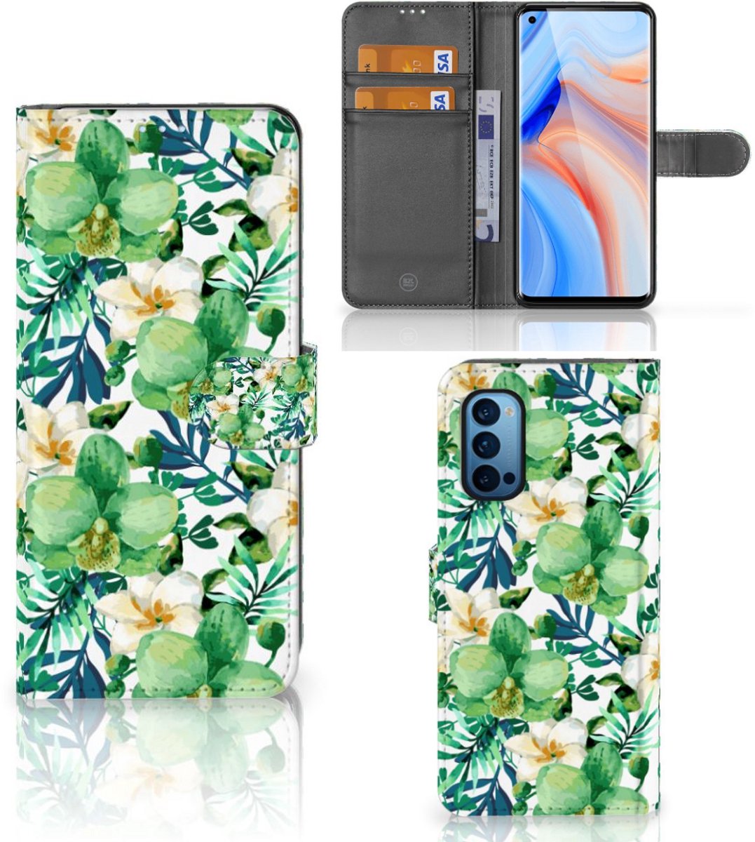 OPPO Reno 4 Pro 5G Hoesje Orchidee Groen