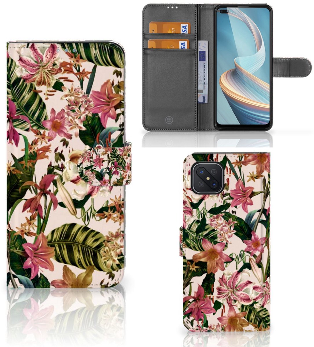 OPPO Reno4 Z Hoesje Flowers