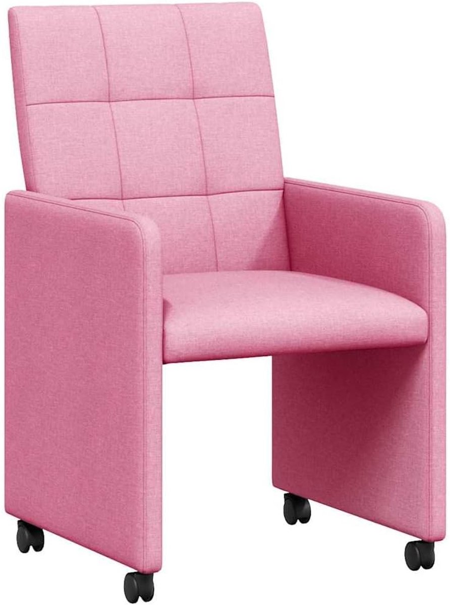 Eetkamerstoelen Set - Stoelen met wieltjes - Gezellig tafelen - Ergonomisch ontwerp - 58 x