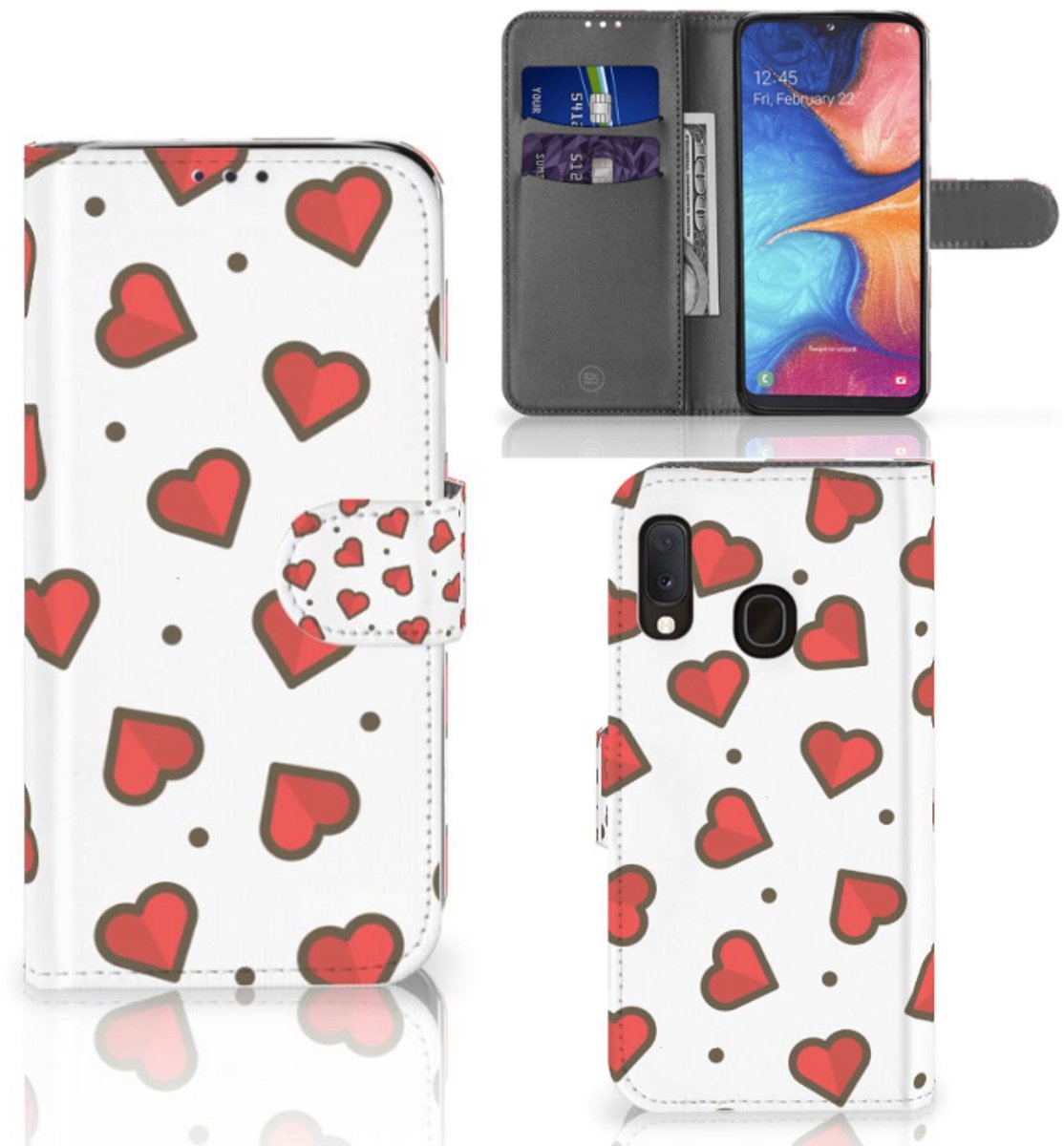 Samsung Galaxy A20e Telefoon Hoesje Hearts