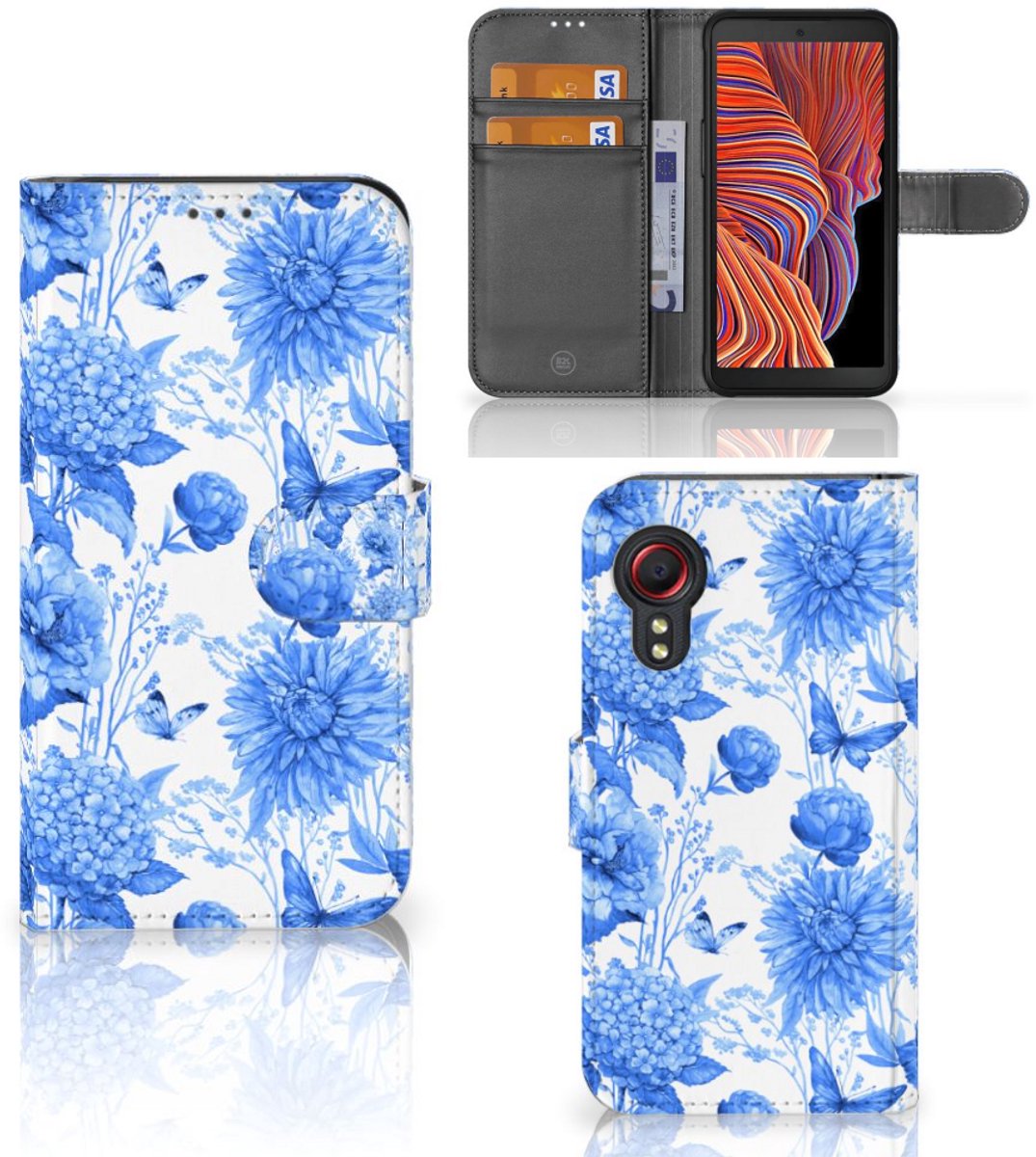 Hoesje voor Samsung Galaxy Xcover 5 Flowers Blue