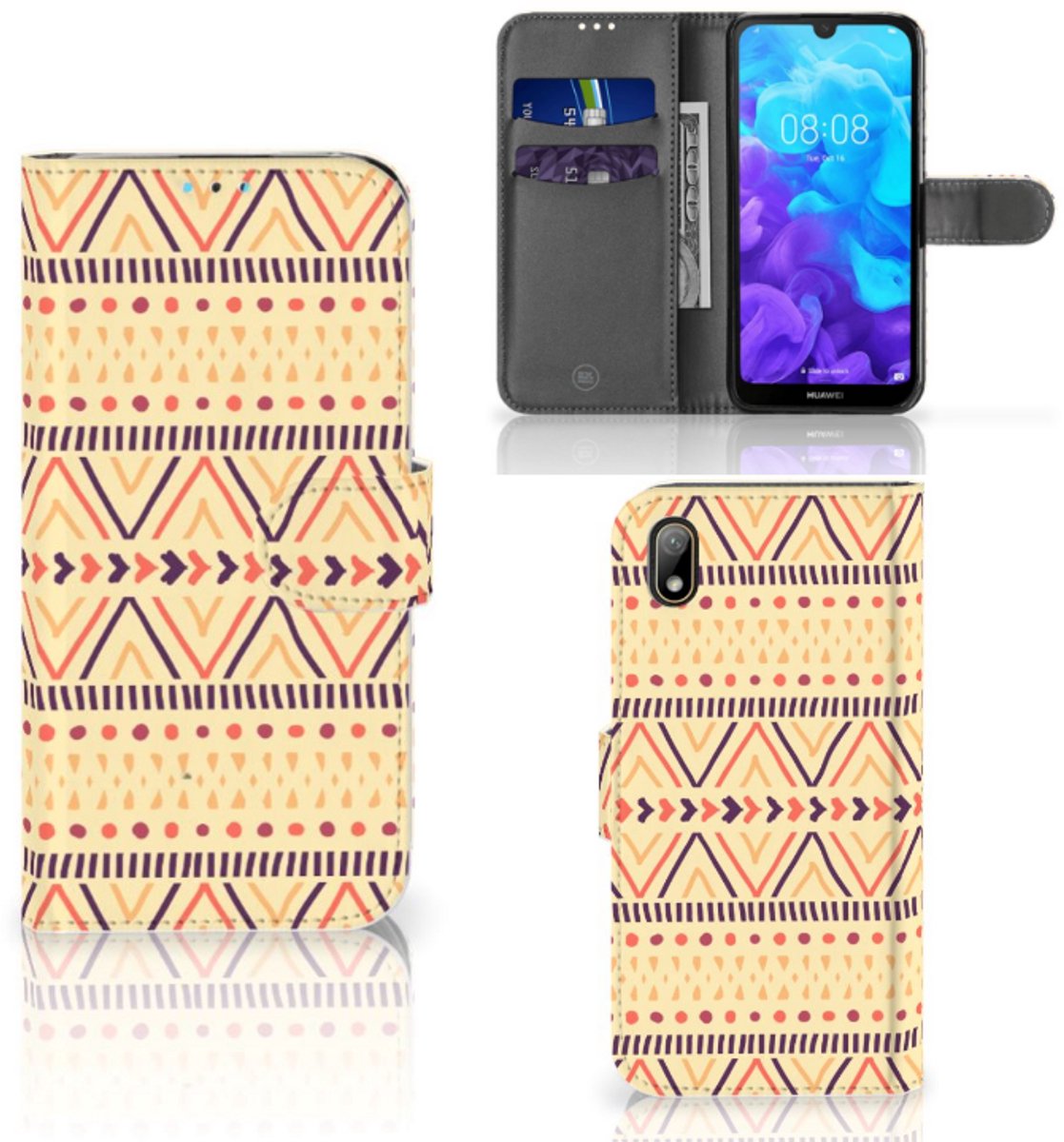 Huawei Y5 (2019) Telefoon Hoesje Aztec Yellow