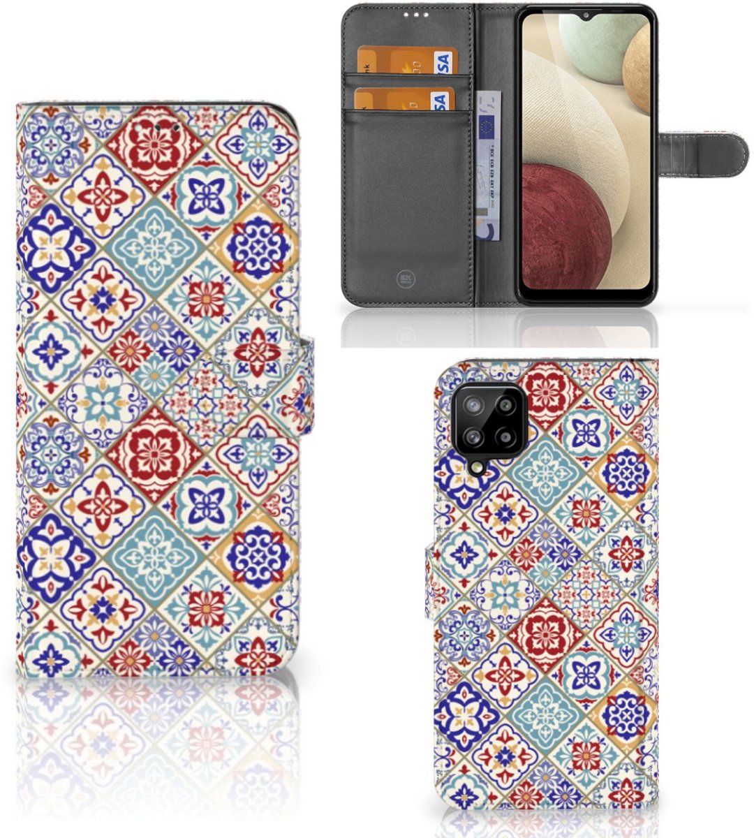 Samsung Galaxy A12 Bookcase Tiles Color