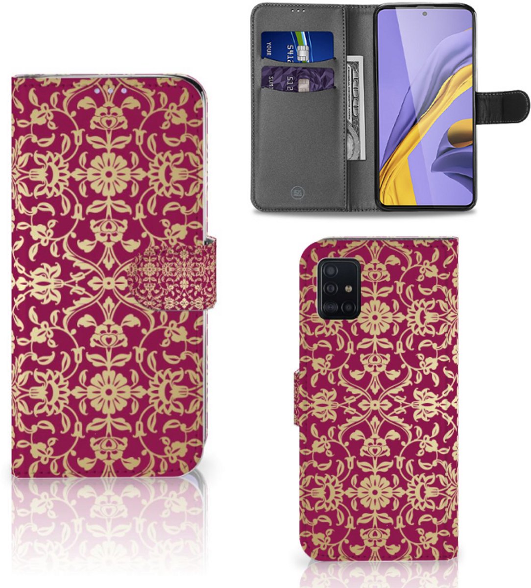 Wallet Case Samsung Galaxy A51 Barok Pink