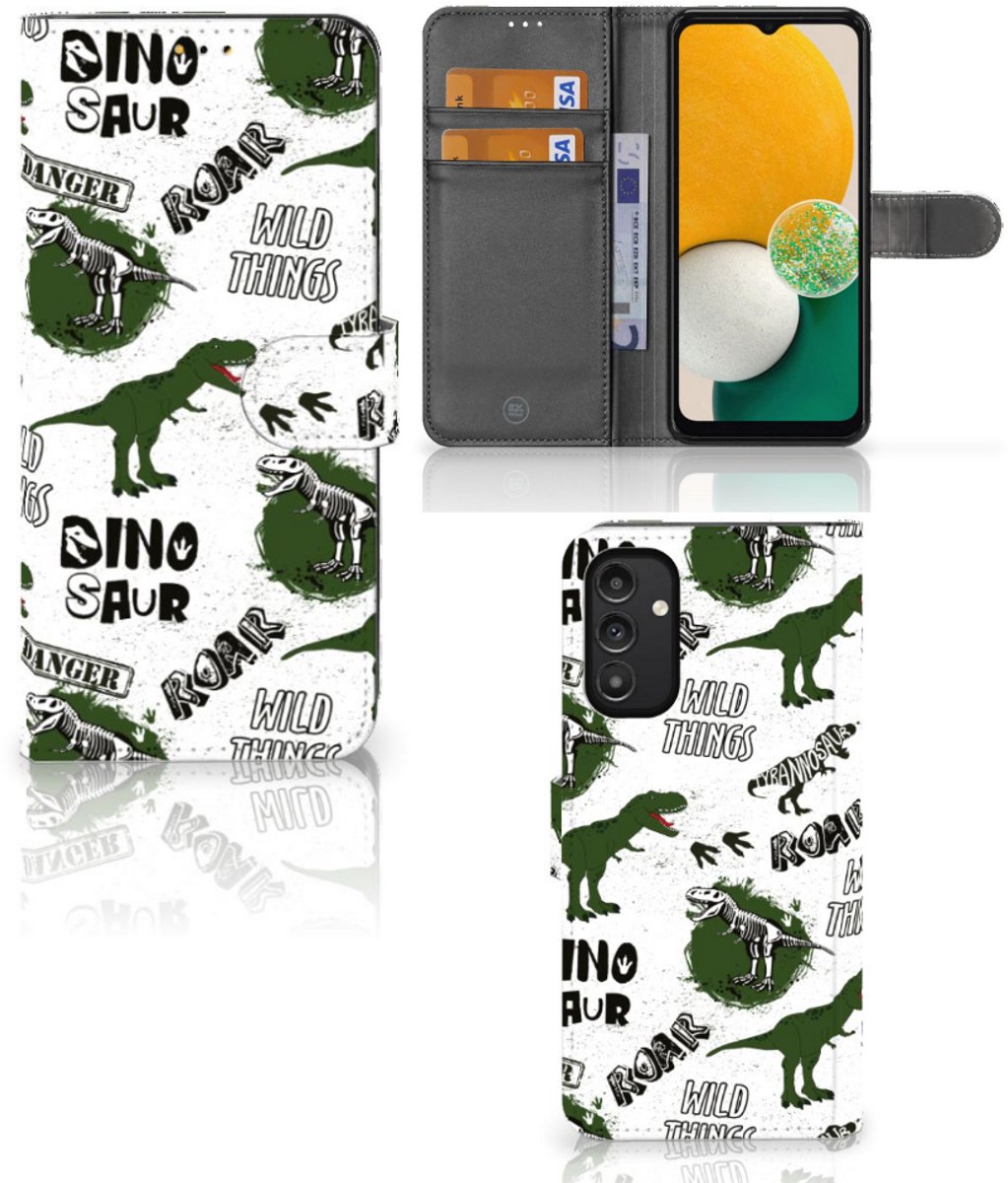 Telefoonhoesje met Pasjes voor Samsung Galaxy A14 5G Dinosaurus