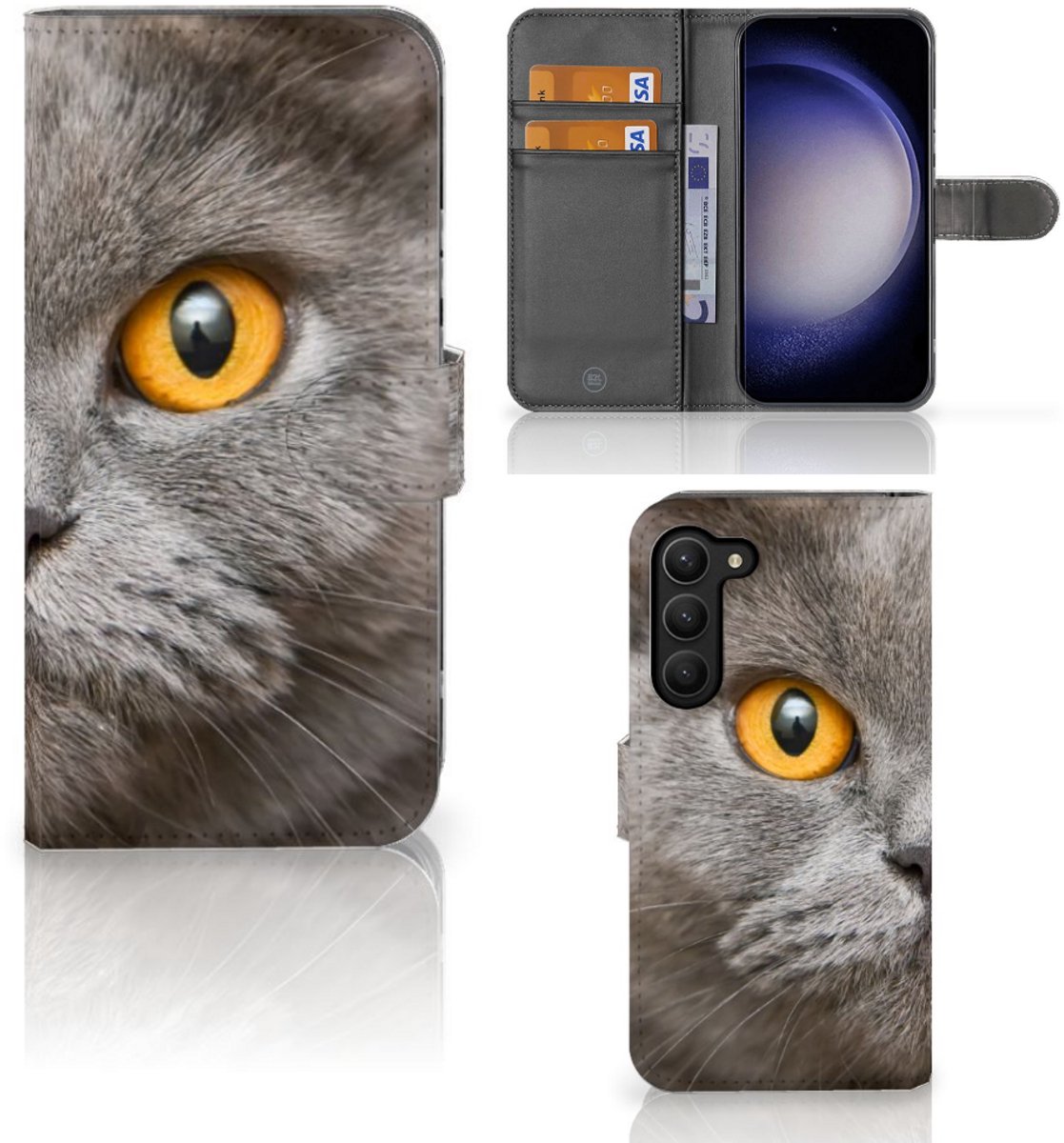 Telefoonhoesje met Pasjes Samsung Galaxy S23 Plus Britse Korthaar