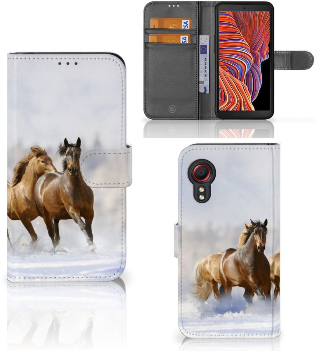 Samsung Galaxy Xcover 5 Telefoonhoesje met Pasjes Paarden