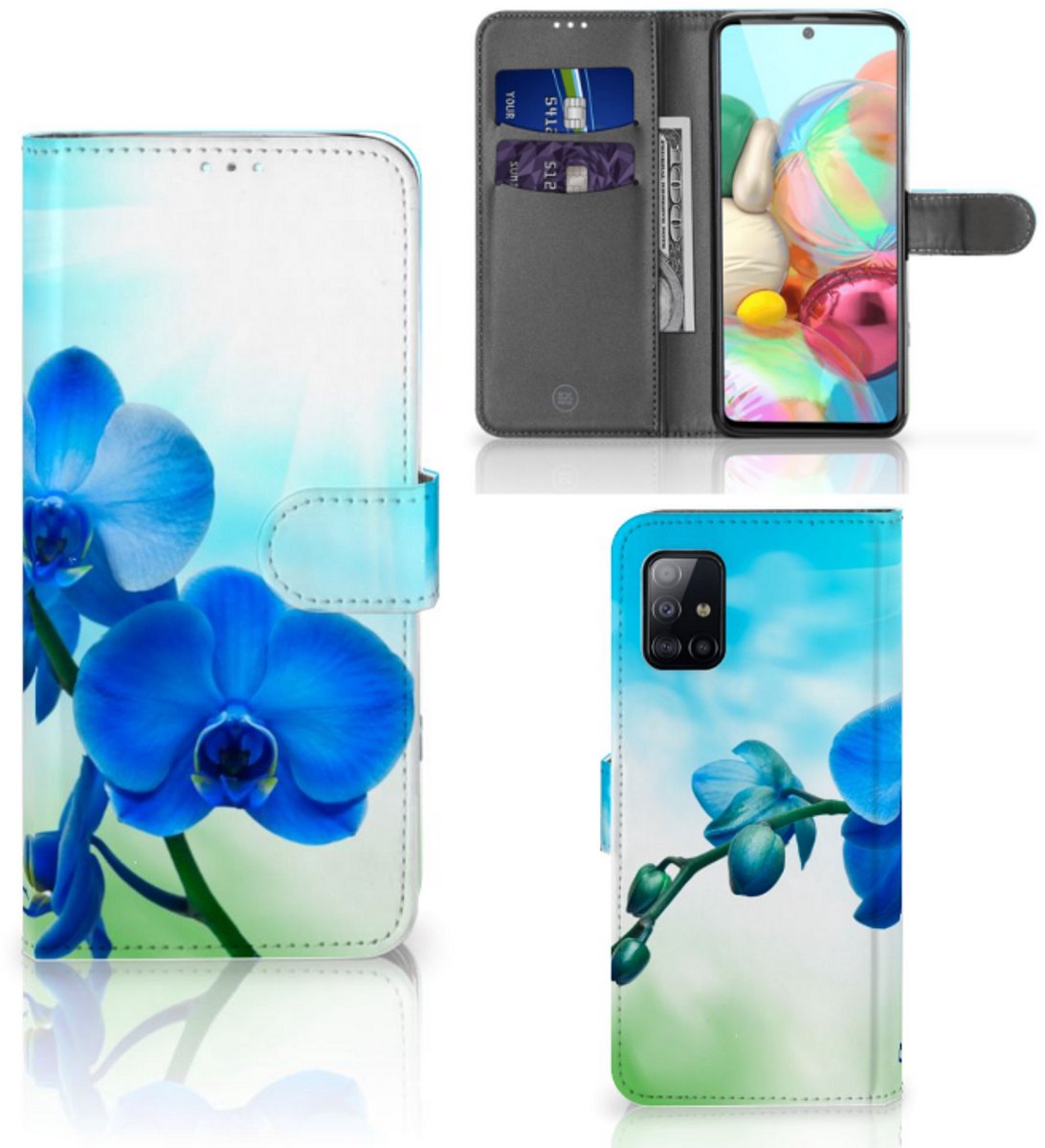Samsung Galaxy A71 Hoesje Orchidee Blauw - Cadeau voor je Moeder