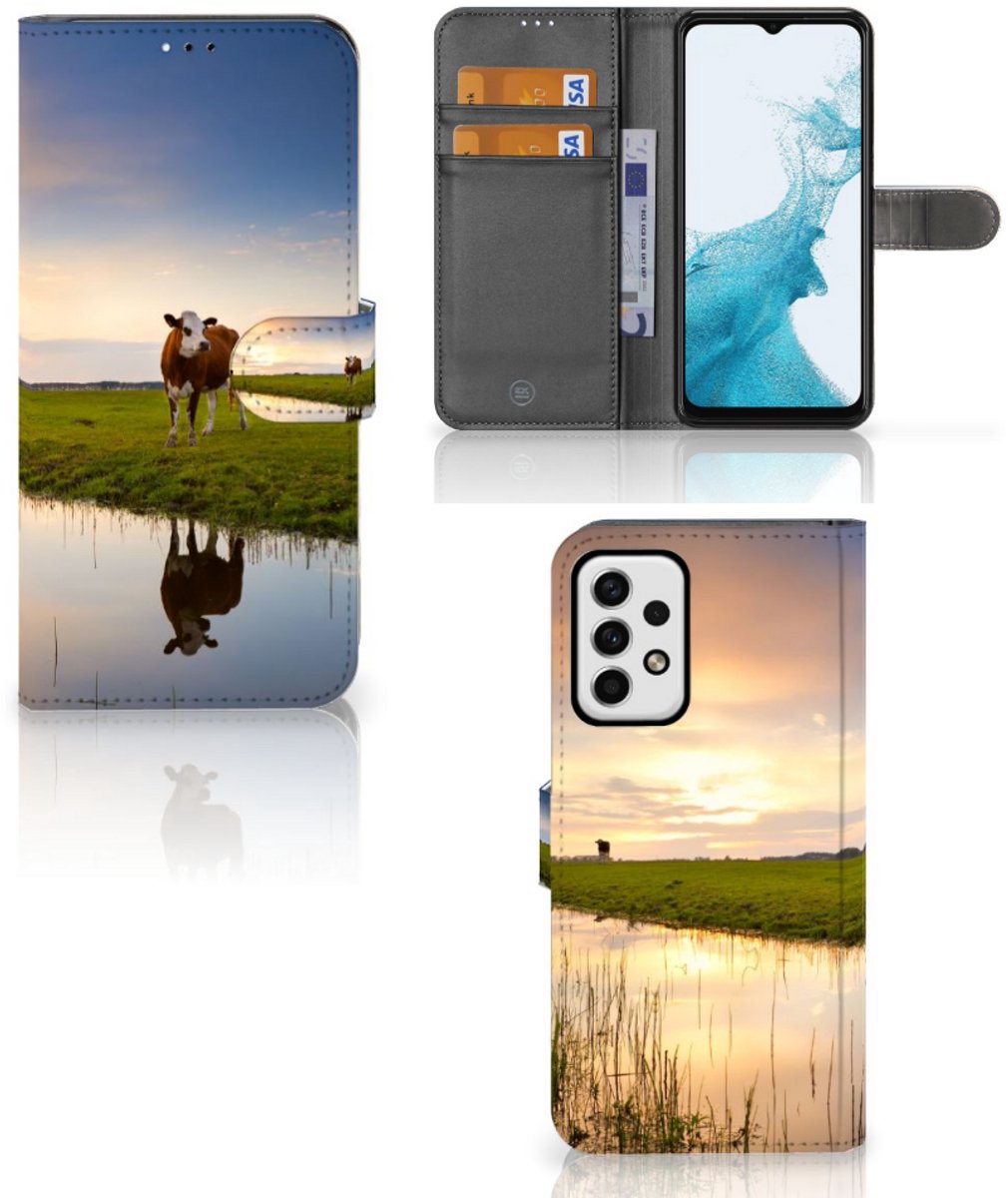 Samsung Galaxy A23 Telefoonhoesje met Pasjes Koe
