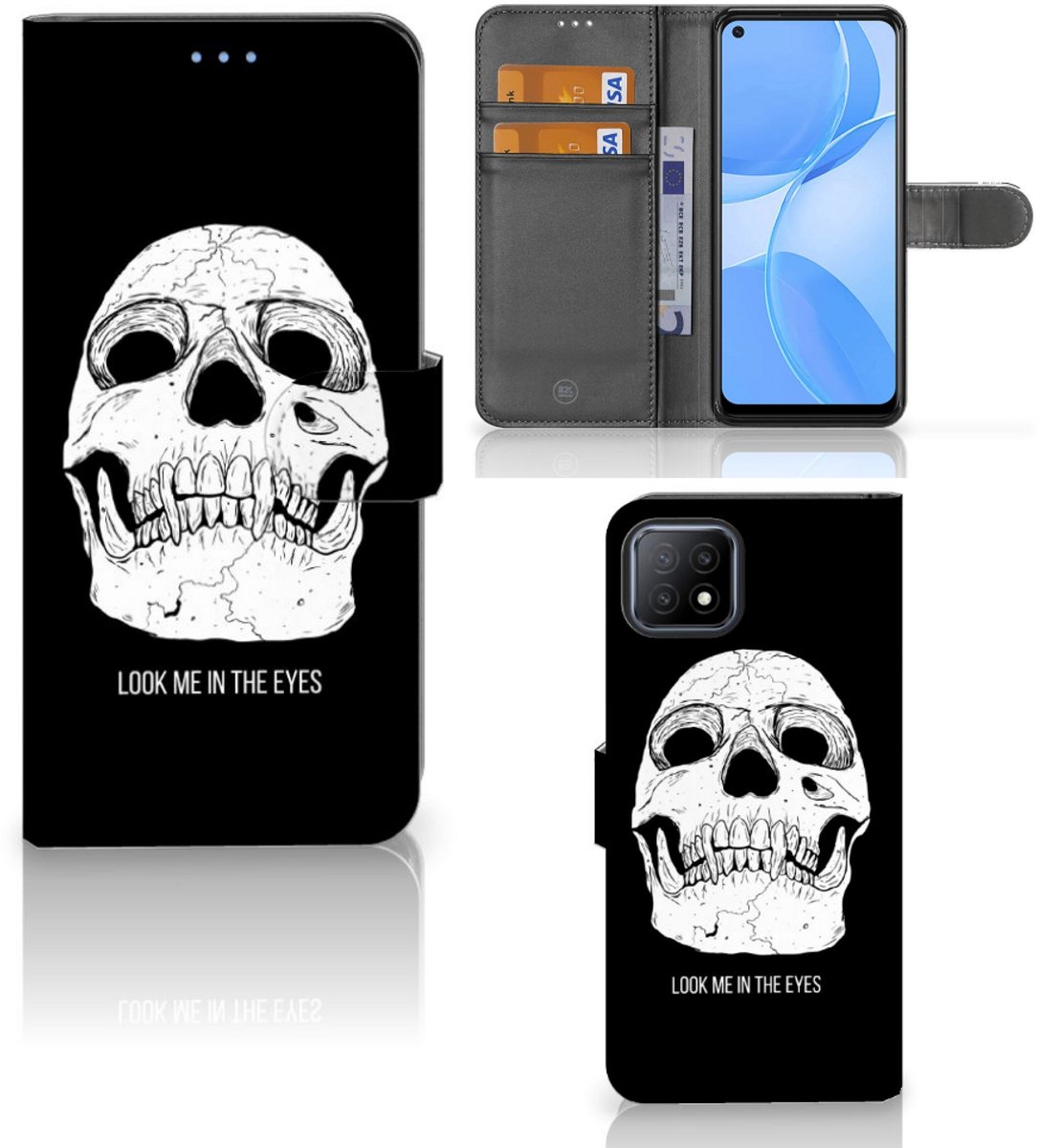 Telefoonhoesje met Naam OPPO A73 5G Skull Eyes