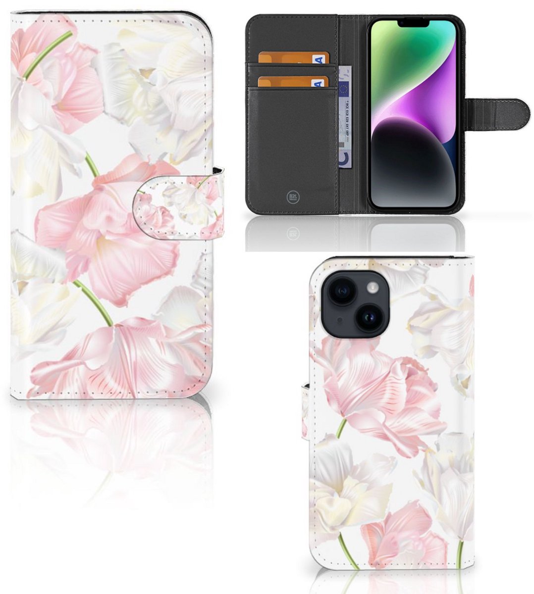 Boekhoesje voor iPhone 15 Hoesje Lovely Flowers
