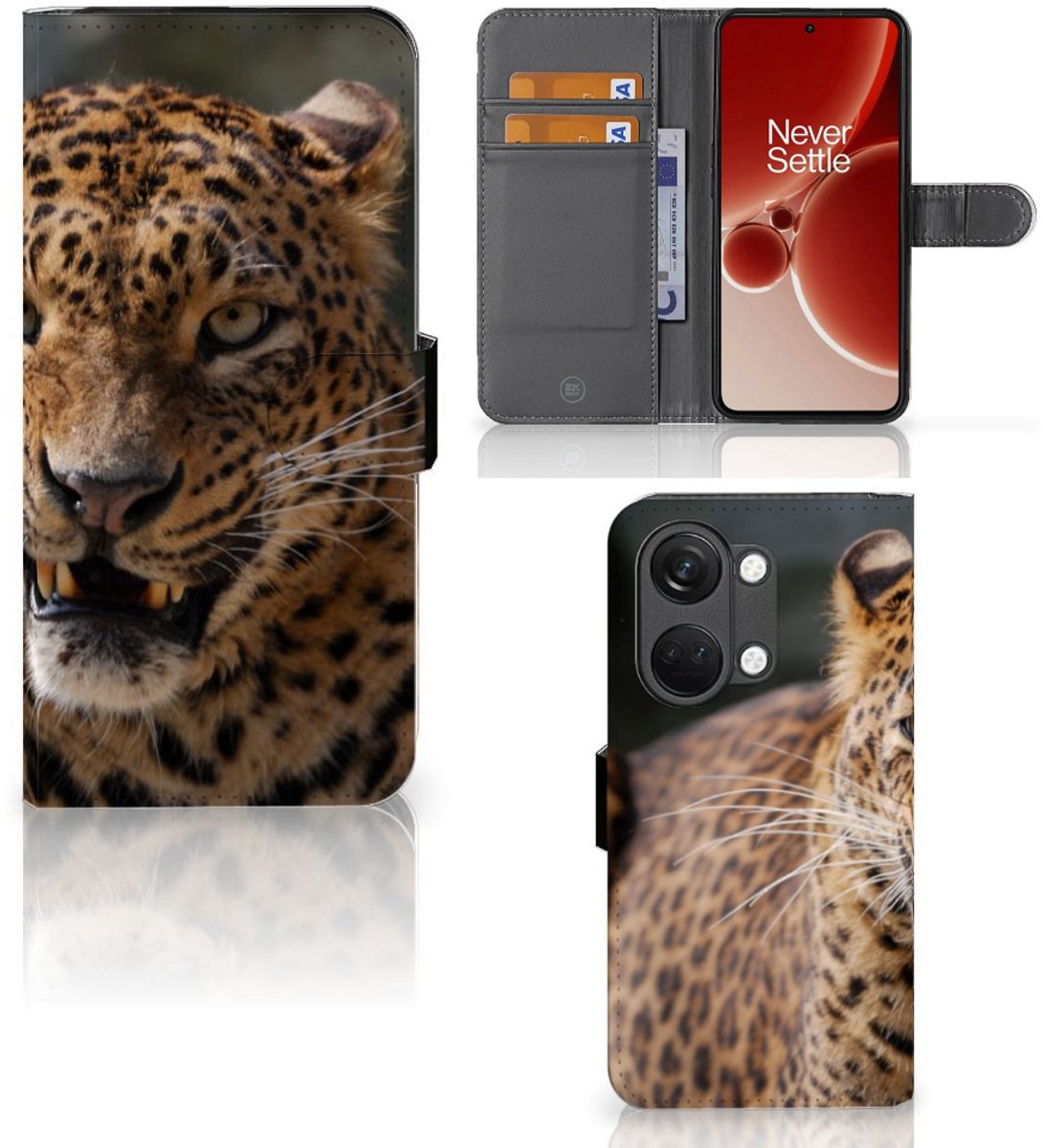 OnePlus Nord 3 Telefoonhoesje met Pasjes Luipaard