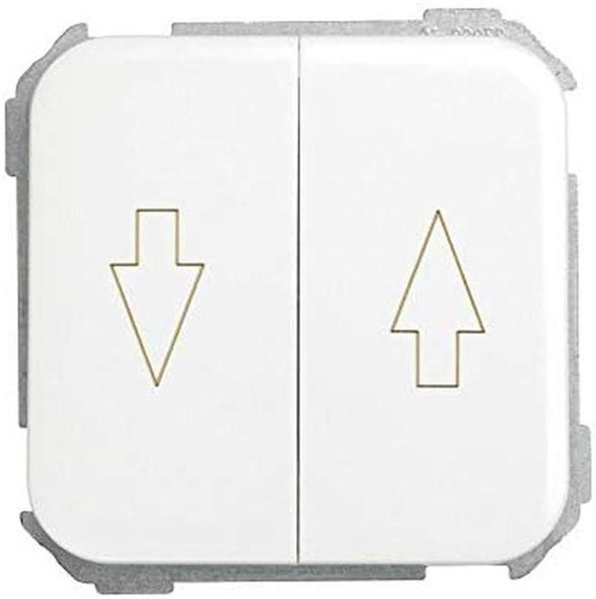 Drukknop Rolluiken - Schakelaar Gordijnen - Bediening Rolluiken - Twee Pulsers - 8x8x4 cm - Sneeuwwit